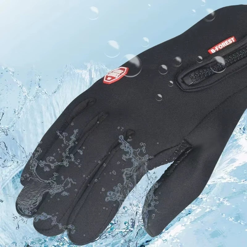 Winter Gloves for Men Waterproof Windproof Cold Gloves Snowboard Motorcycle Riding Driving Warm Touchscreen Zipper Glove